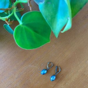 Genuine Black Pearl Earrings
